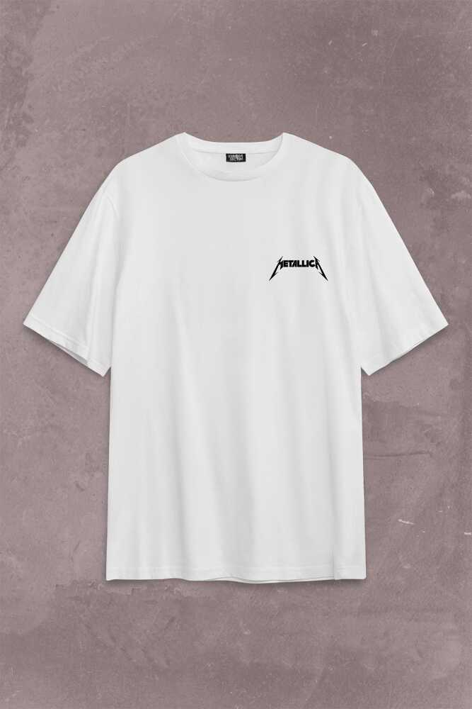 Metallica Kirk Ouija Board Guitar Rock Gitar Sırt Ön Baskılı Oversize Tişört Unisex T-Shirt OVR12B1496