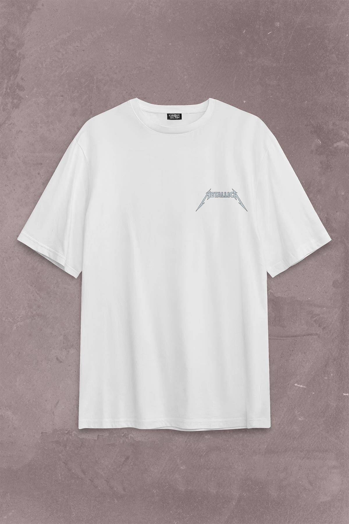 Metallica Kirk Ouija Board Guitar Rock Gitar Sırt Ön Baskılı Oversize Tişört Unisex T-Shirt OVR12B1497 - 1