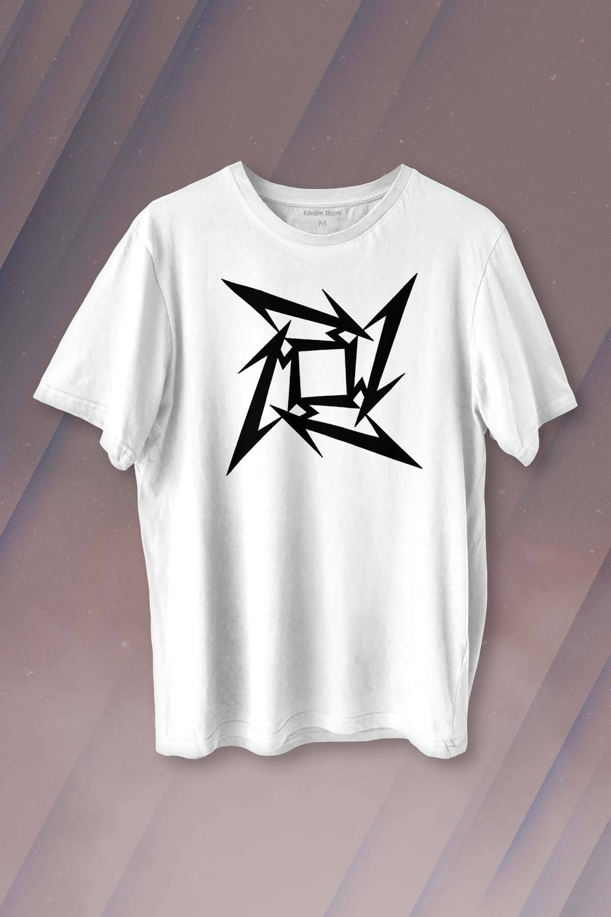 Metallica Logo Metal Baskılı Tişört Unisex T-shirt