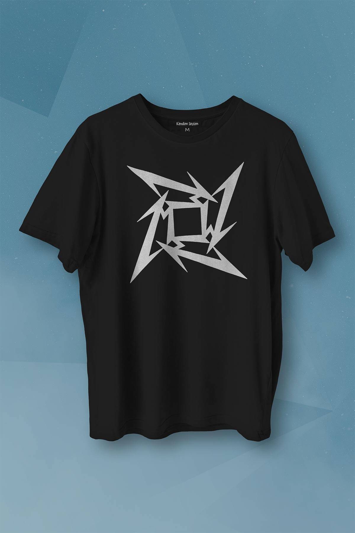 Metallica Logo Metal Baskılı Tişört Unisex T-shirt - 1