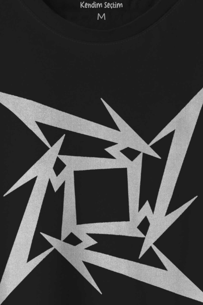 Metallica Logo Metal Baskılı Tişört Unisex T-shirt - 2