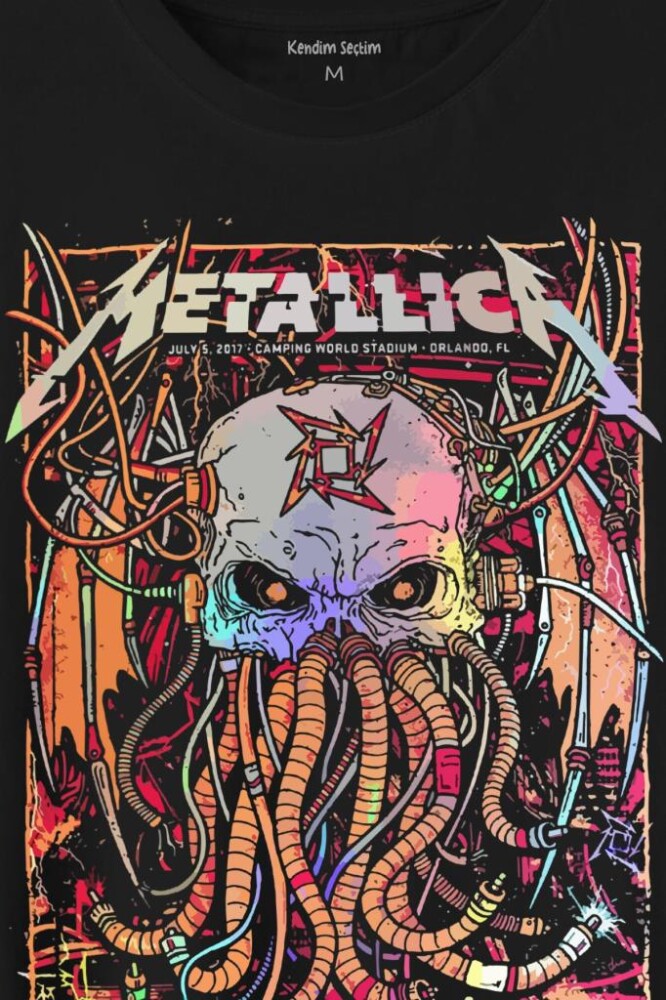 Metallica Music Poster Rock Metal Baskılı Tişört Unisex T-Shirt - 2