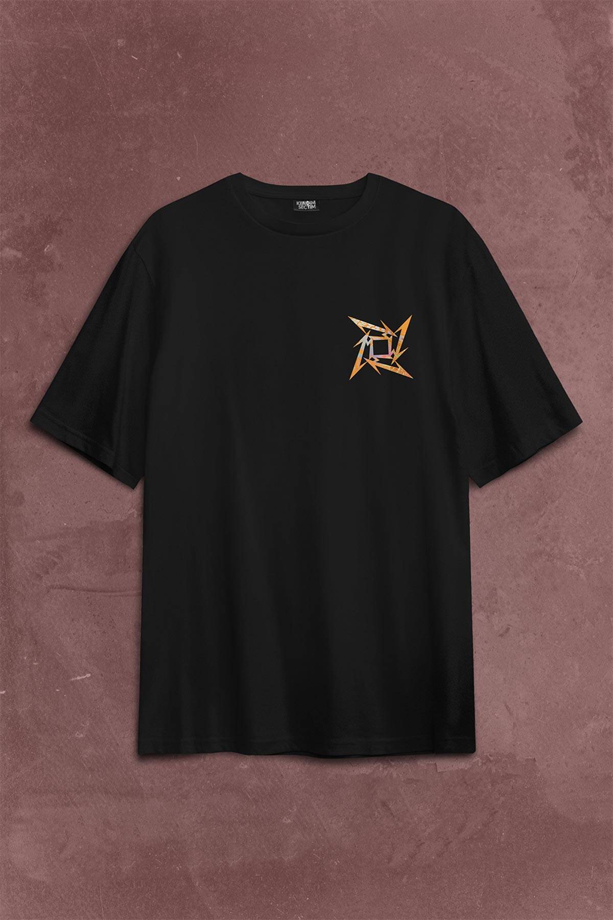 Metallica Music Poster Rock Metal Sırt Ön Baskılı Oversize Tişört Unisex T-Shirt (1)