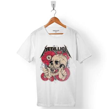 METALLICA SKULL BATTERY THE SHORTEST STRAW ERKEK TİŞÖRT - 1
