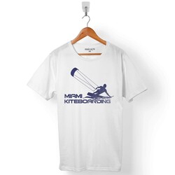 MIAMI KITEBOARDING SÖRF YAZ TATİL DENİZ KUM ERKEK TİŞÖRT - 1
