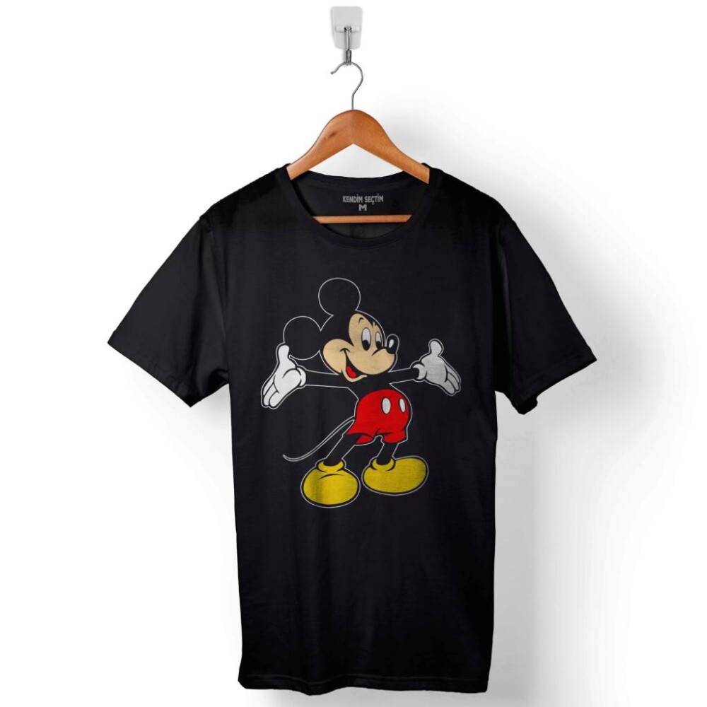 Mickey Mouse Logo Hapishane Baskılı Tişört Unisex T-Shirt - 1