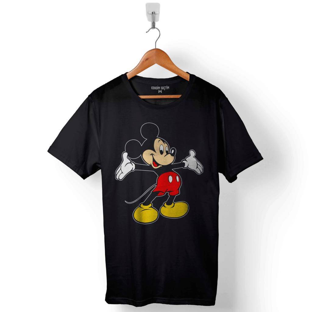 Mickey Mouse Logo Hapishane Baskılı Tişört Unisex T-Shirt - 1