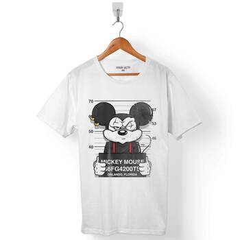 MICKEY MOUSE LOGO HAPİSHANE ERKEK TİŞÖRT - 1