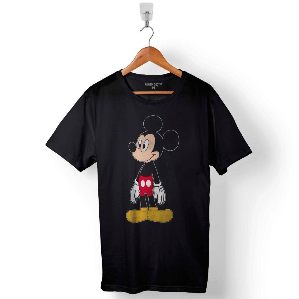 Mickey Mouse Mıkı Logo Baskılı Tişört Unisex T-Shirt - 1