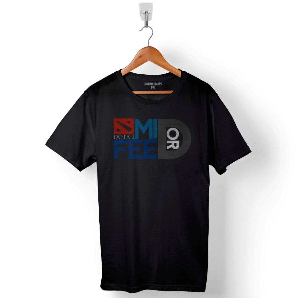 Mıd Or Feed Dota 2 Dota2 Logo Baskılı Tişört Unisex T-Shirt - 1