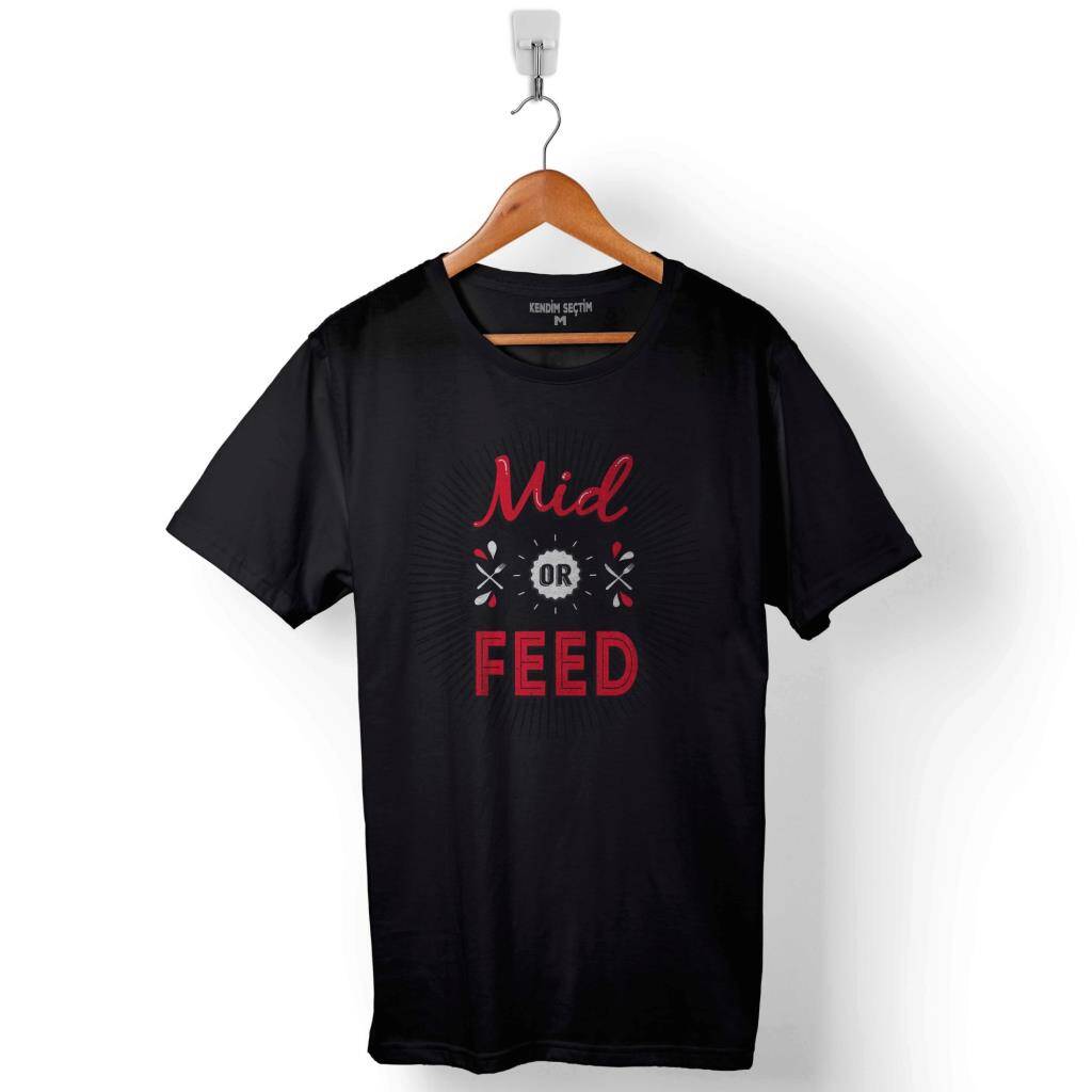 Mıd Or Feed Dota 2 Dota2 Logo Baskılı Tişört Unisex T-Shirt - 1