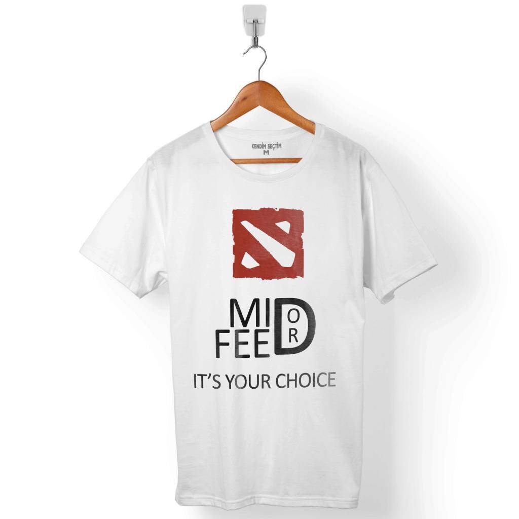 MID OR FEED DOTA 2 DOTA2 LOGO ERKEK TİŞÖRT - 1