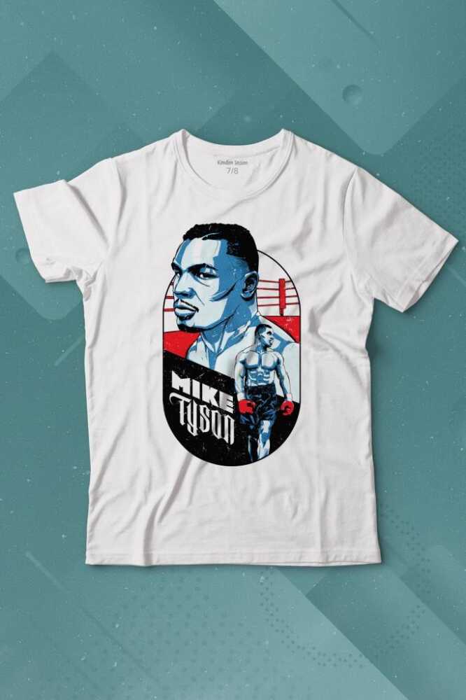 Mike Tyson Boks Box Spor Kral Ring Baskılı Tişört Çocuk T-shirt - 1