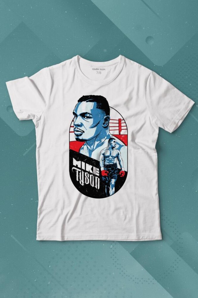 Mike Tyson Boks Box Spor Kral Ring Baskılı Tişört Çocuk T-shirt - 1