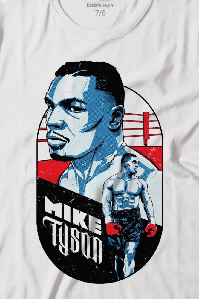 Mike Tyson Boks Box Spor Kral Ring Baskılı Tişört Çocuk T-shirt - 2