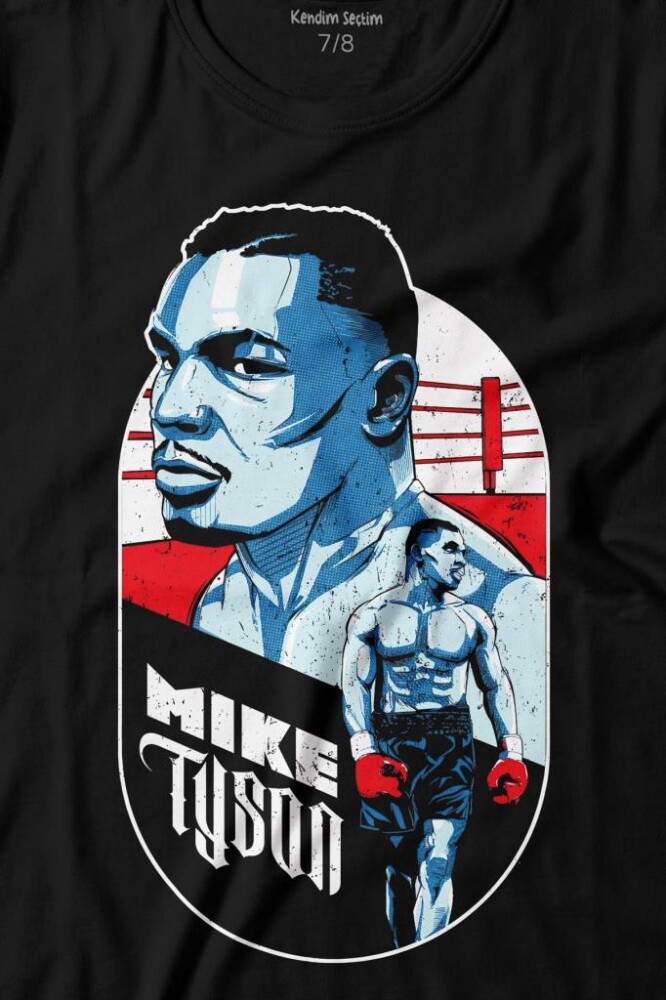 Mike Tyson Boks Box Spor Kral Ring Baskılı Tişört Çocuk T-shirt - 2