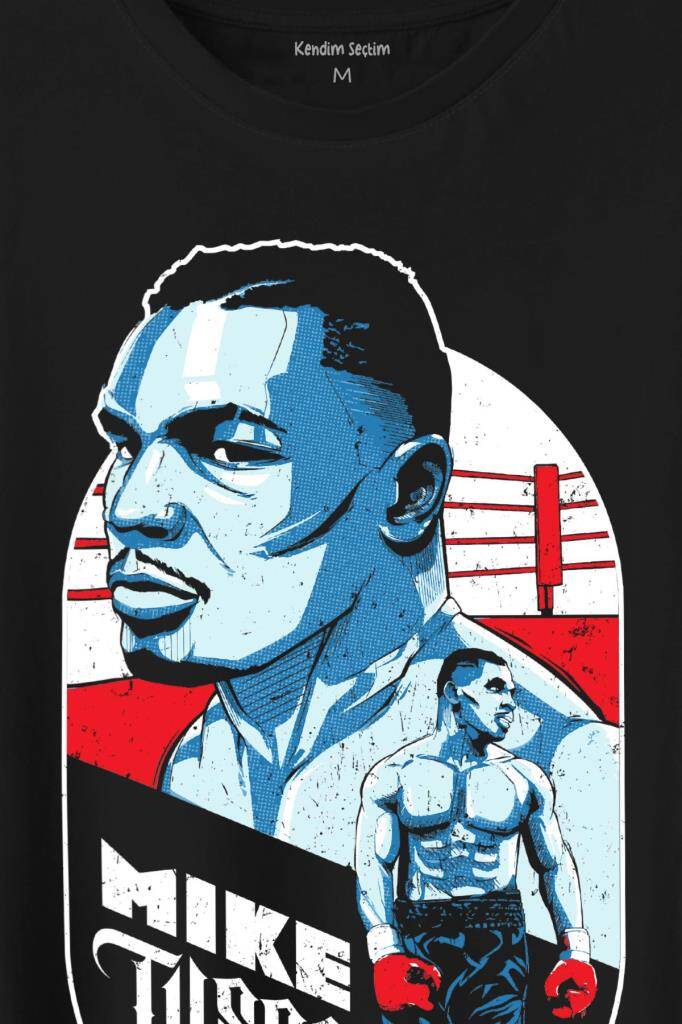 Mike Tyson Boks Box Spor Kral Ring Baskılı Tişört Unisex T-Shirt (1)