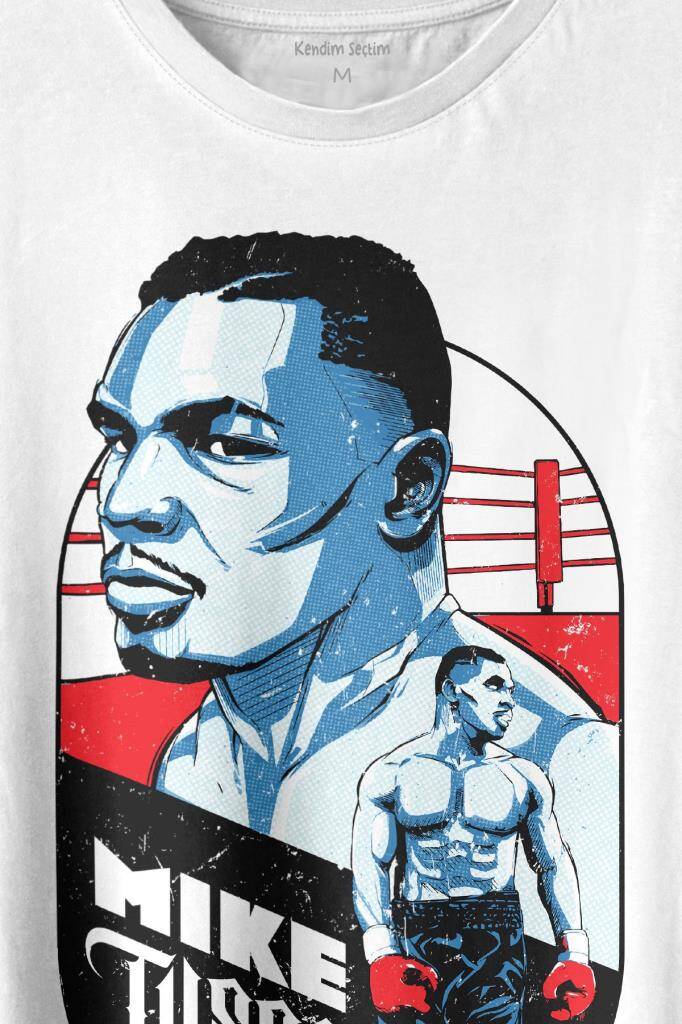 Mike Tyson Boks Box Spor Kral Ring Baskılı Tişört Unisex T-shirt (1)