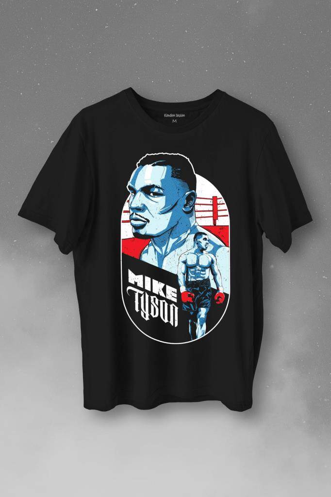 Mike Tyson Boks Box Spor Kral Ring Baskılı Tişört Unisex T-Shirt - 1