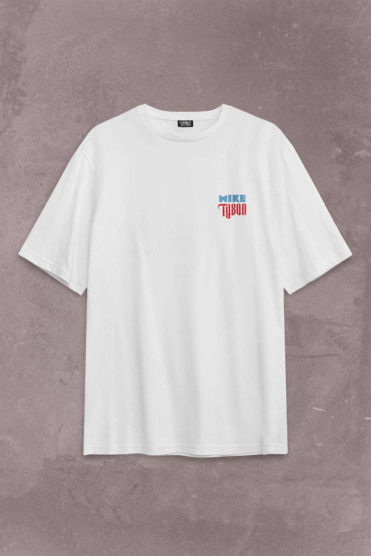 Mike Tyson Boks Box Spor Kral Ring Sırt Ön Baskılı Oversize Tişört Unisex T-Shirt (1)