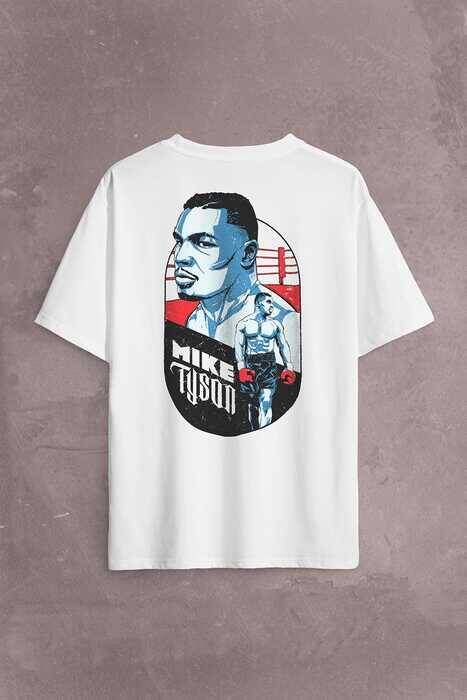 Mike Tyson Boks Box Spor Kral Ring Sırt Ön Baskılı Oversize Tişört Unisex T-Shirt - 1