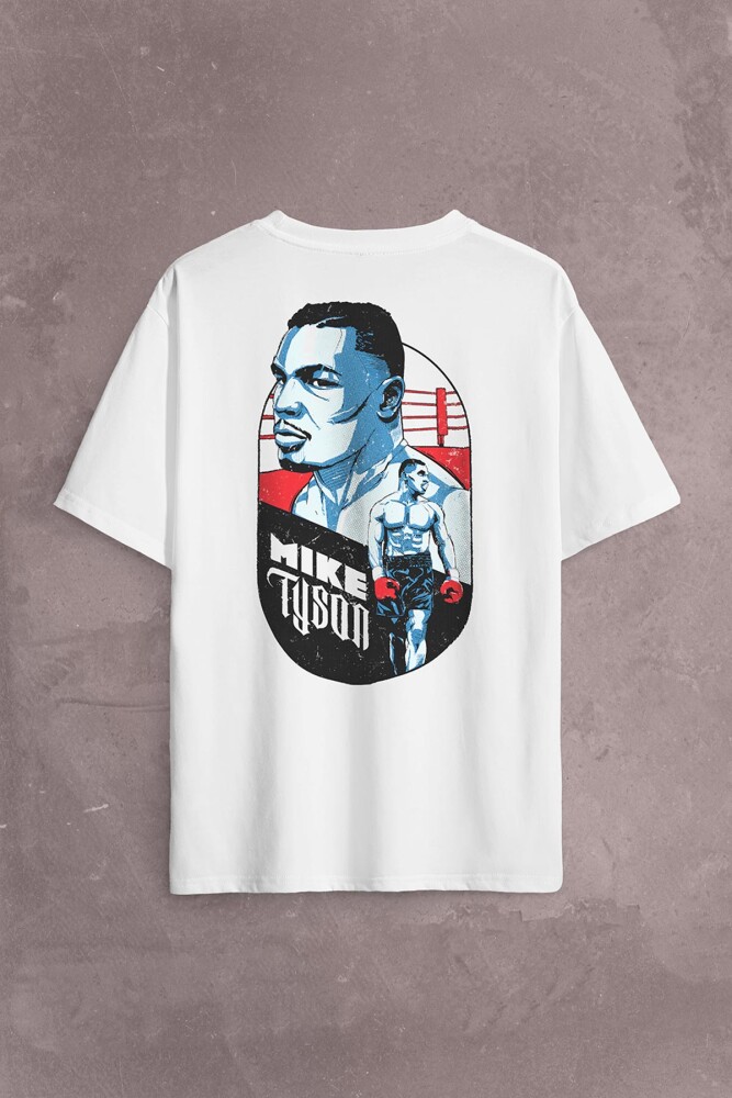 Mike Tyson Boks Box Spor Kral Ring Sırt Ön Baskılı Oversize Tişört Unisex T-Shirt - 1