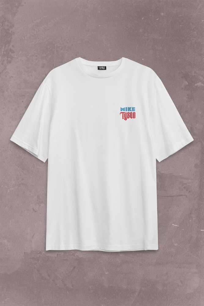 Mike Tyson Boks Box Spor Kral Ring Sırt Ön Baskılı Oversize Tişört Unisex T-Shirt (1)