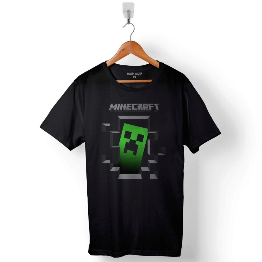 Minecraft Creeper Inside Baskılı Tişört Unisex T-Shirt - 1