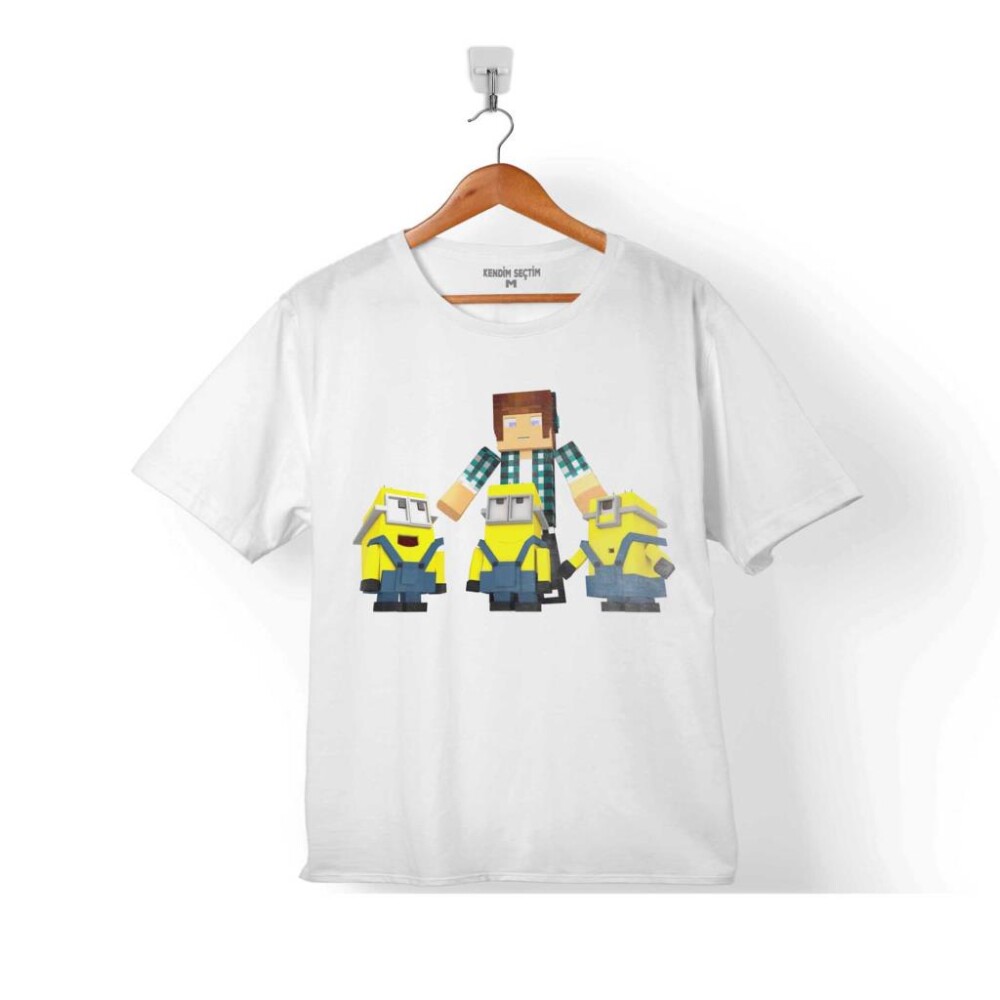 MINECRAFT MINIONS MİNYONLAR MINIONCRAFT 2 ÇOCUK TİŞÖRT - 1