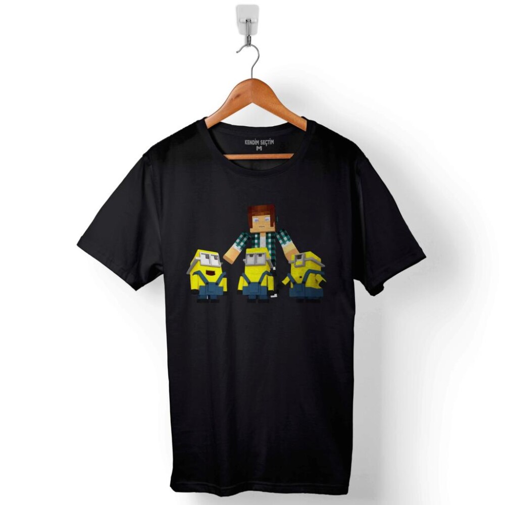 Minecraft Mınions Minyonlar Minioncraft Baskılı Tişört Unisex T-Shirt - 1
