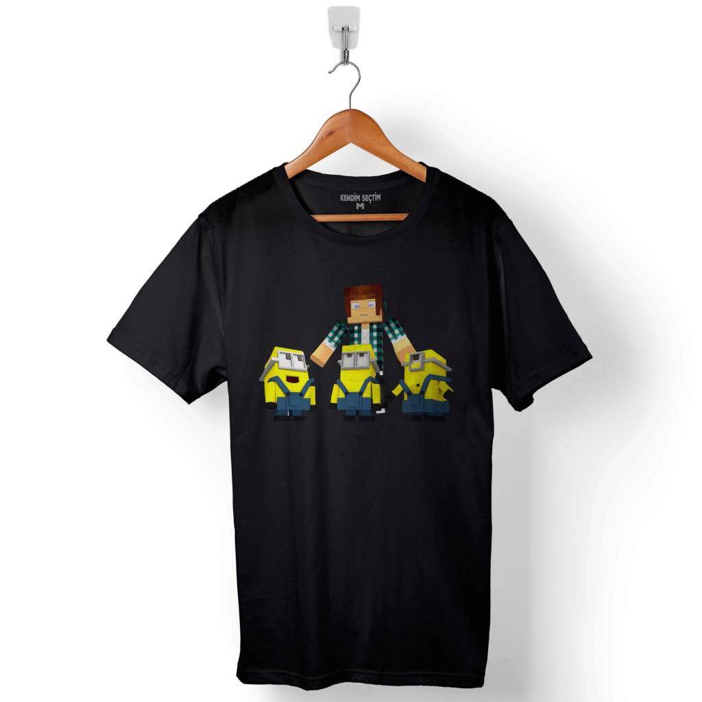 Minecraft Mınions Minyonlar Minioncraft Baskılı Tişört Unisex T-Shirt - 1