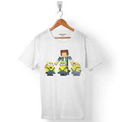 MINECRAFT MINIONS MİNYONLAR MINIONCRAFT ERKEK TİŞÖRT - 1