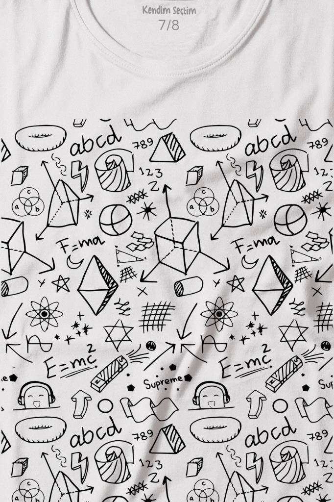Minimal Drawing Çizim Geometrik Baskılı Tişört Çocuk T-shirt (1)