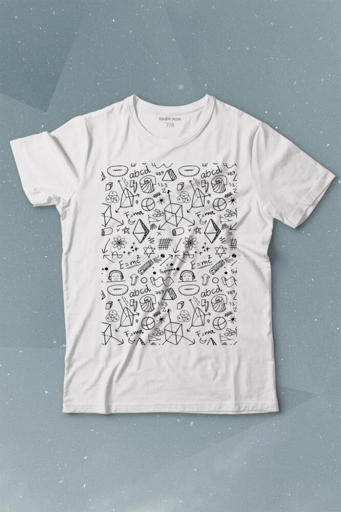 Minimal Drawing Çizim Geometrik Baskılı Tişört Çocuk T-shirt - KENDİM SEÇTİM