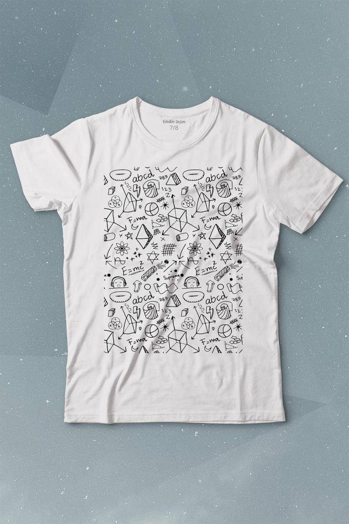 Minimal Drawing Çizim Geometrik Baskılı Tişört Çocuk T-shirt - 1