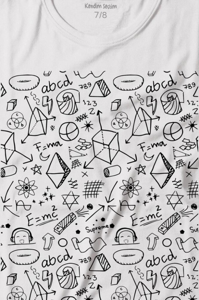 Minimal Drawing Çizim Geometrik Baskılı Tişört Çocuk T-shirt - 2