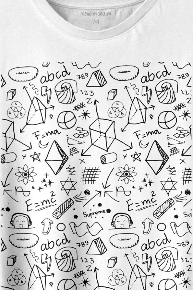 Minimal Drawing Çizim Geometrik Baskılı Tişört Unisex T-shirt - 2