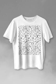 Minimal Drawing Çizim Geometrik Baskılı Tişört Unisex T-shirt - 1