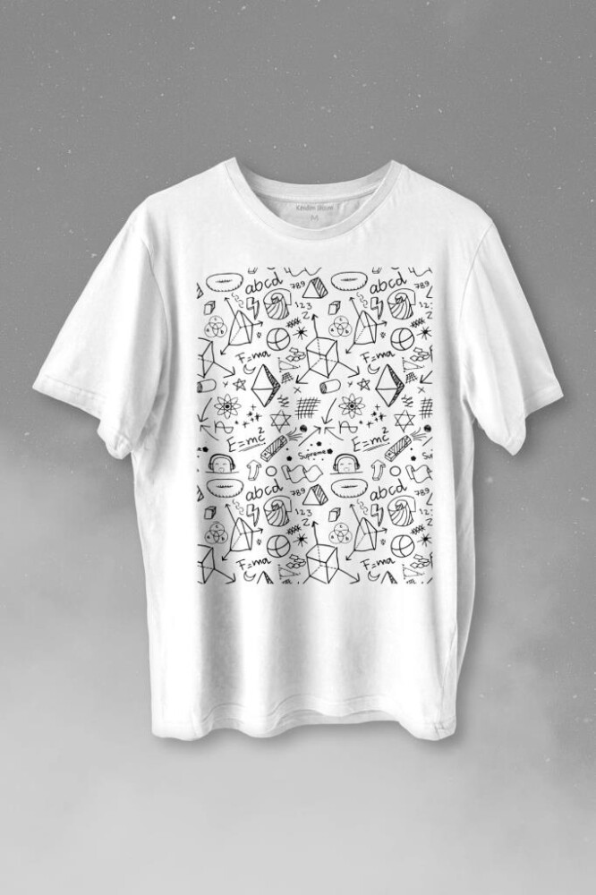 Minimal Drawing Çizim Geometrik Baskılı Tişört Unisex T-shirt - 1