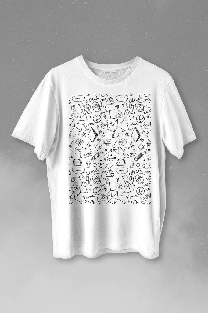 Minimal Drawing Çizim Geometrik Baskılı Tişört Unisex T-shirt - 1