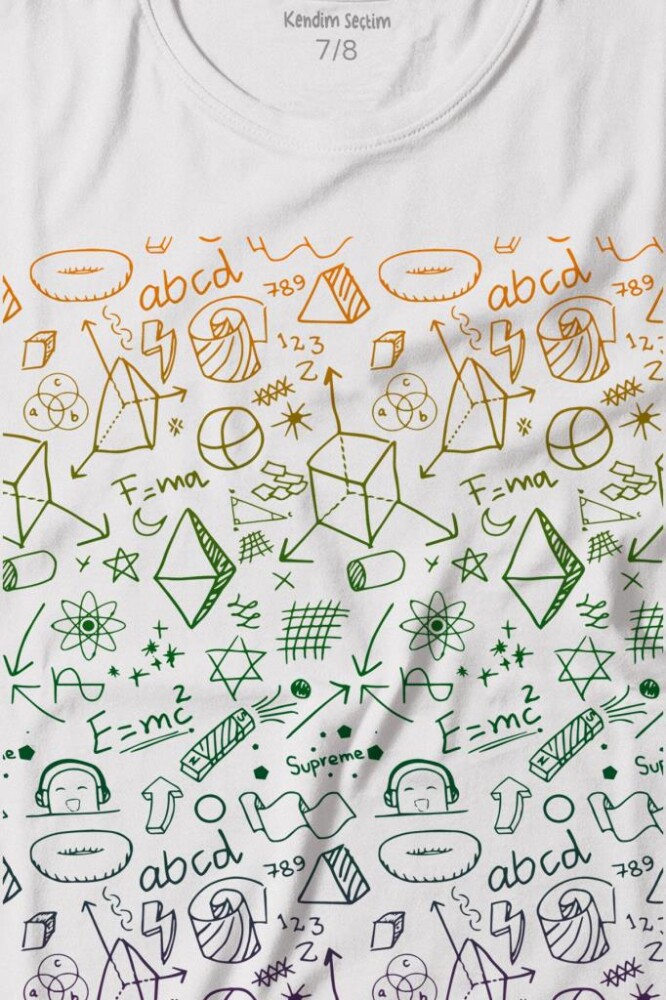 Minimal Drawing Çizim Geometrik Renk Baskılı Tişört Çocuk T-shirt - 2