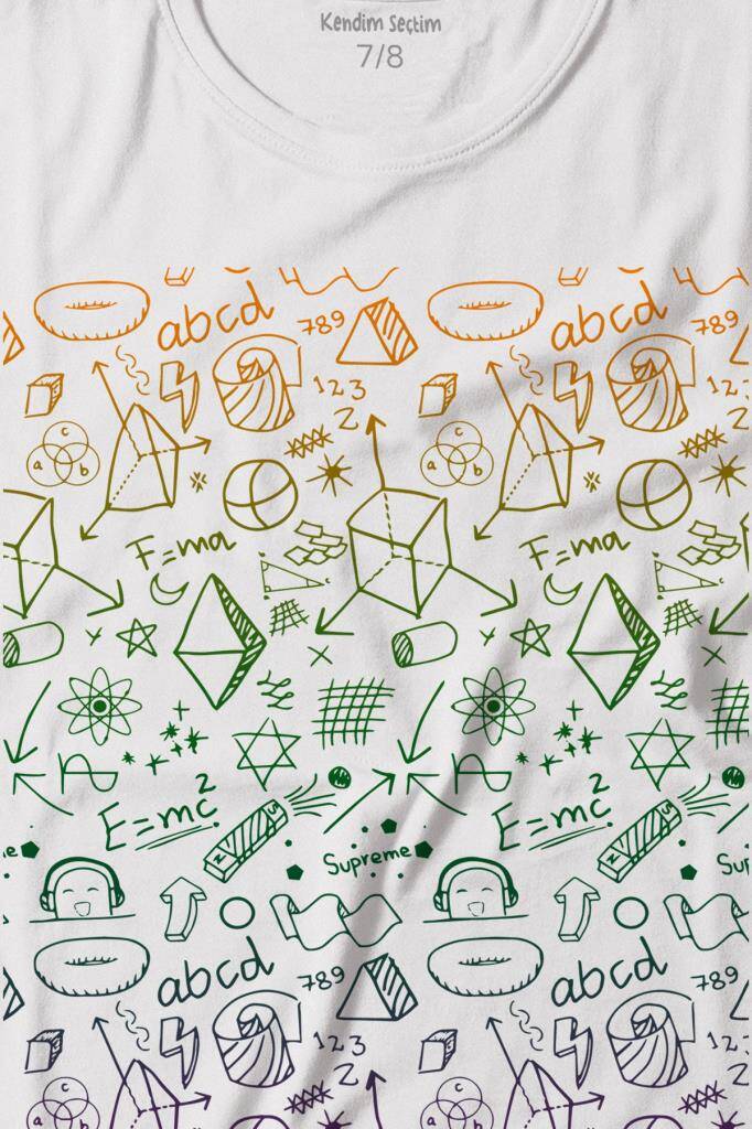 Minimal Drawing Çizim Geometrik Renk Baskılı Tişört Çocuk T-shirt - 2