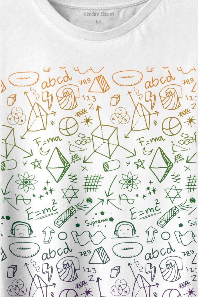 Minimal Drawing Çizim Geometrik Renk Baskılı Tişört Unisex T-shirt (1)
