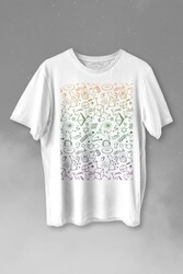 Minimal Drawing Çizim Geometrik Renk Baskılı Tişört Unisex T-shirt - 1