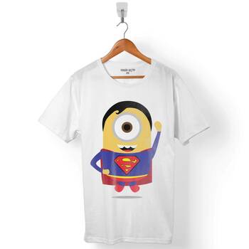 MİNYONLAR MINNIONS SUPERMAN SÜPER KAHRAMAN HERO ERKEK TİŞÖRT - 1