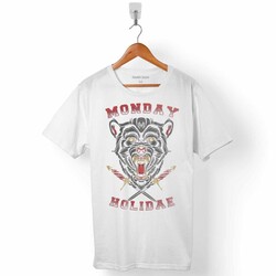 MONDAY HOLIDAE VAHŞİ KURT KAFA WOLF HOLIDAY ERKEK TİŞÖRT - 1