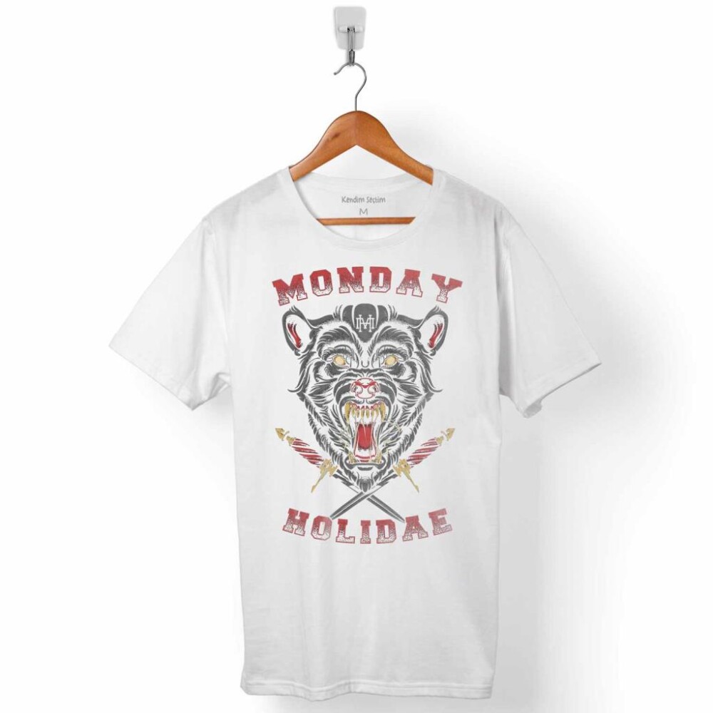MONDAY HOLIDAE VAHŞİ KURT KAFA WOLF HOLIDAY ERKEK TİŞÖRT - 1