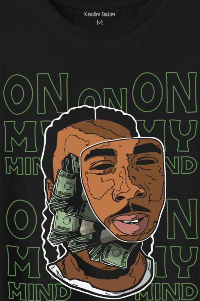 Money Aklımda On My Mid Baskılı Tişört Unisex T-Shirt - 2