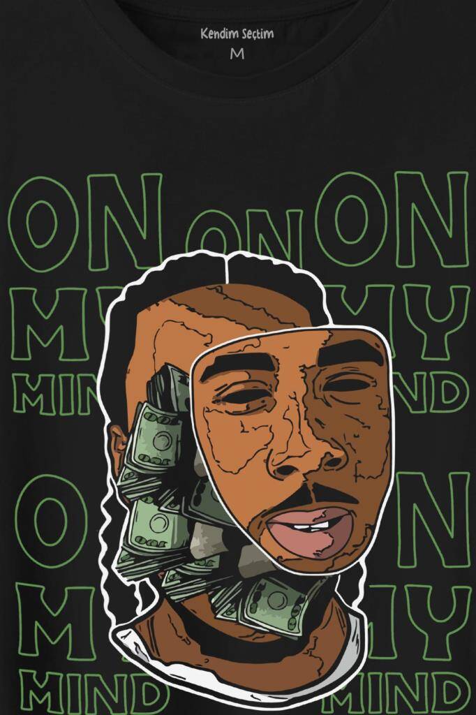 Money Aklımda On My Mid Baskılı Tişört Unisex T-Shirt - 2