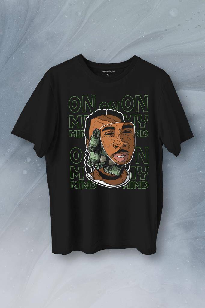 Money Aklımda On My Mid Baskılı Tişört Unisex T-Shirt - 1